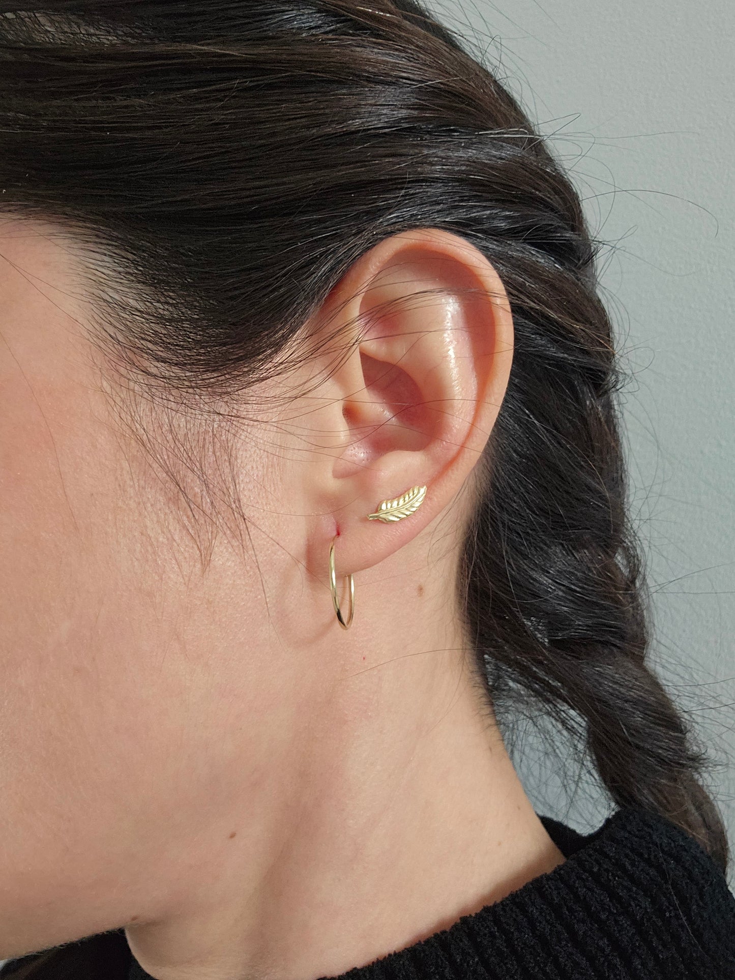 Gold Leaf Studs, 10K Gold