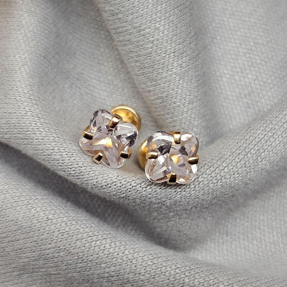 Zirconia Flower, 10K Gold