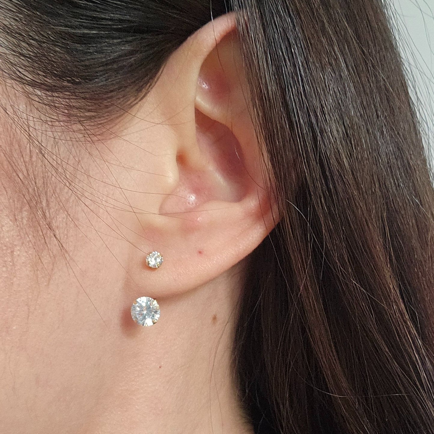 Front Back Diamond Earrings, 10K Gold