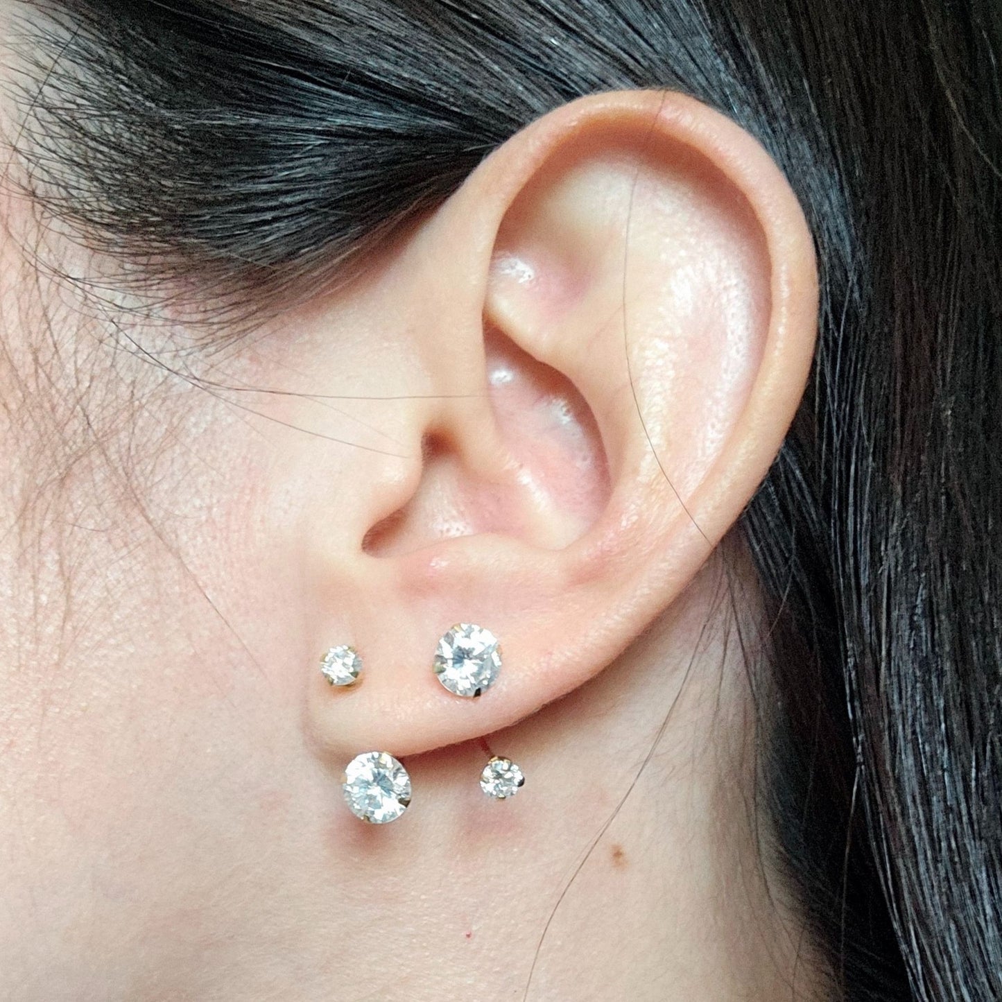 Front Back Diamond Earrings, 10K Gold