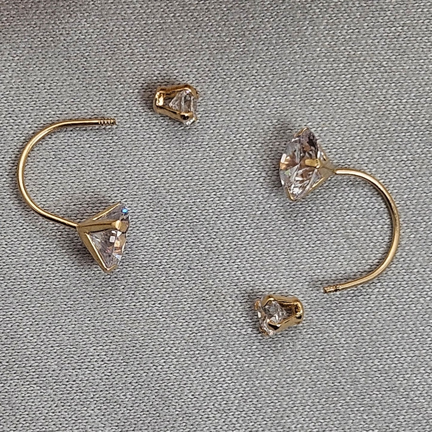 Front Back Diamond Earrings, 10K Gold